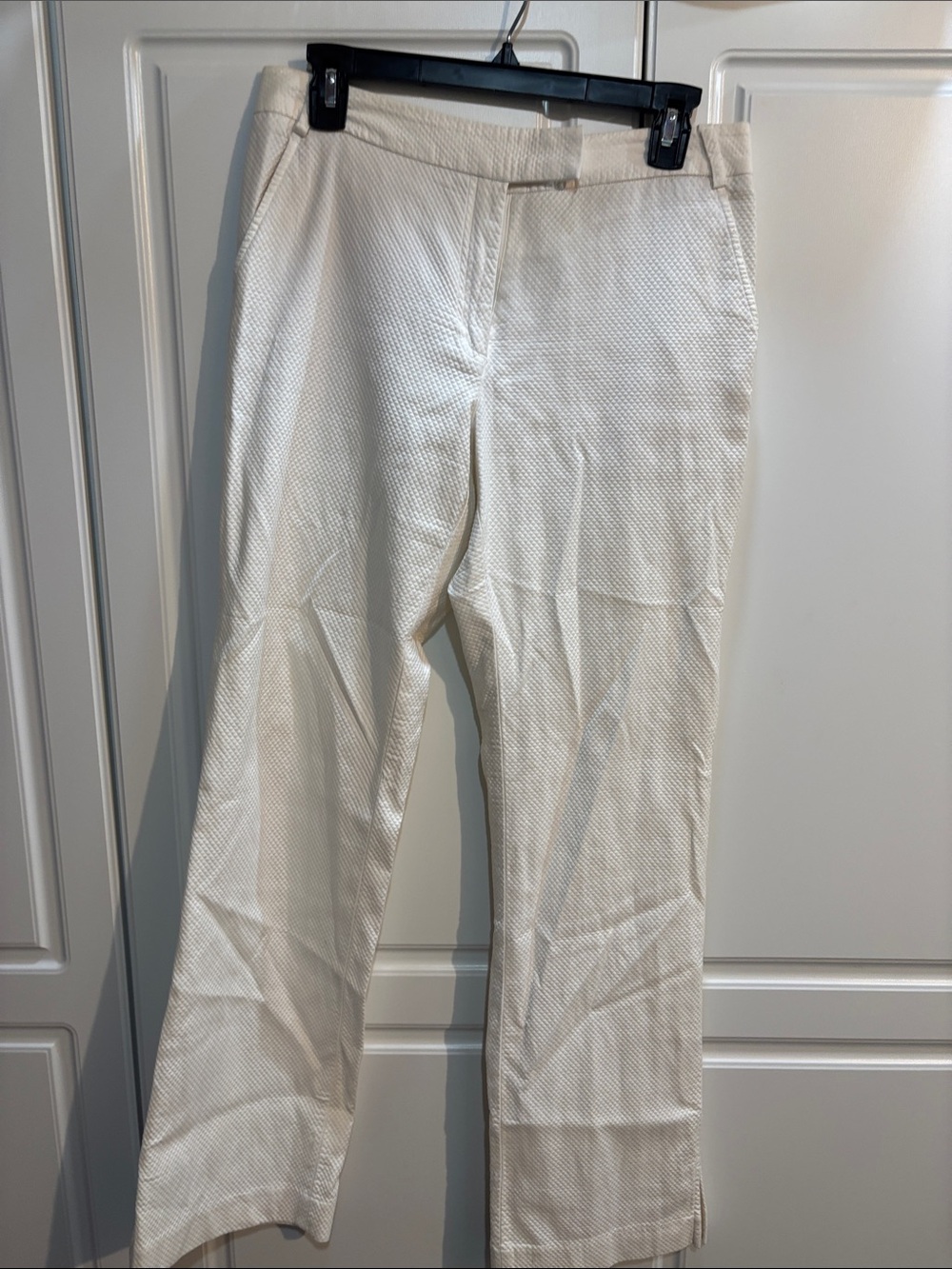 Lilly Pulitzer Cream Straight-Leg Textured Pants